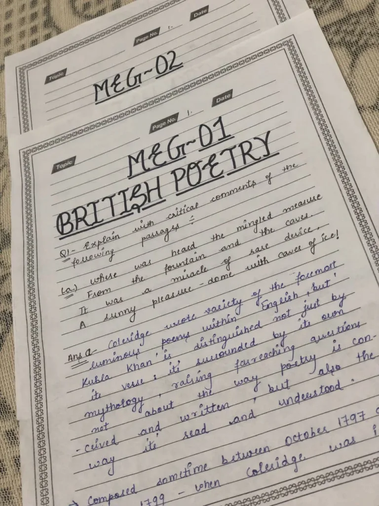 Ignou Handwritten Assignments